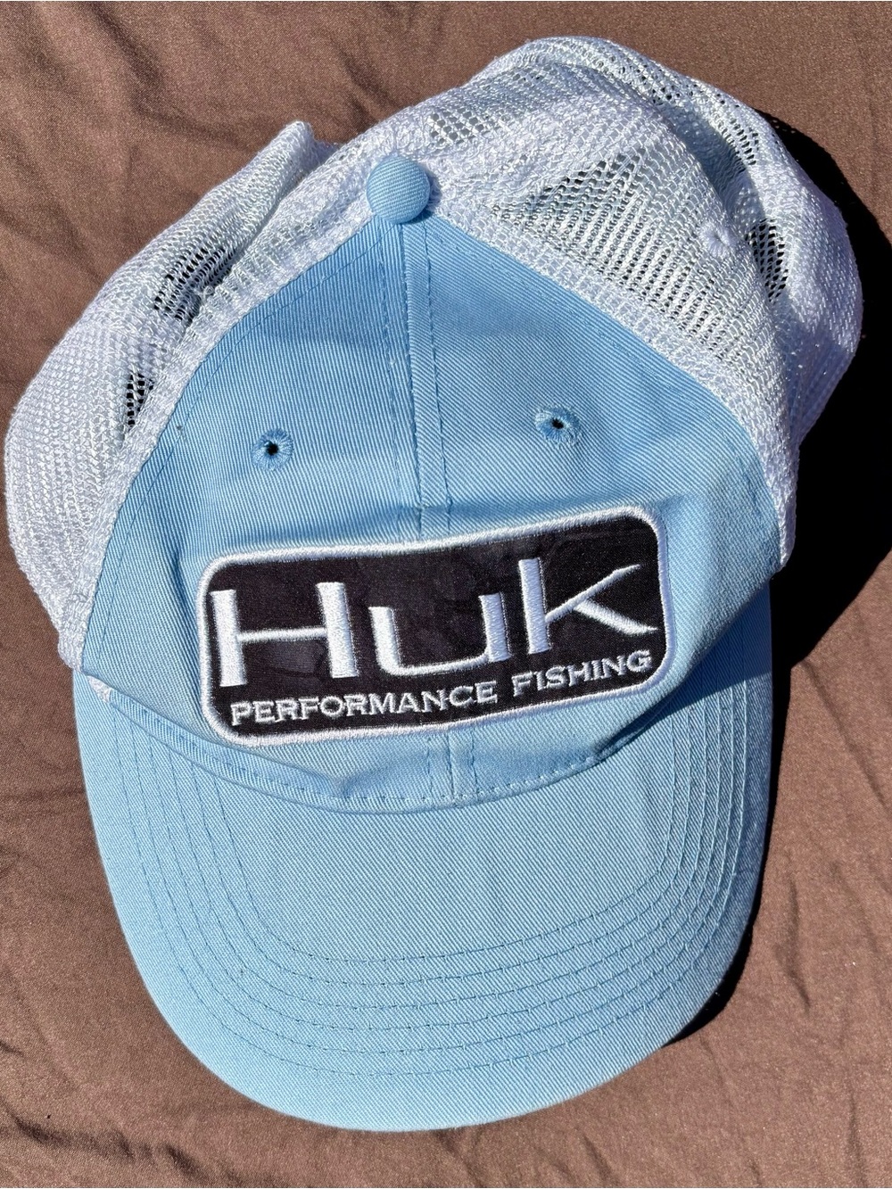 Huk Light Blue and White & Blue Performance Fishing Cap